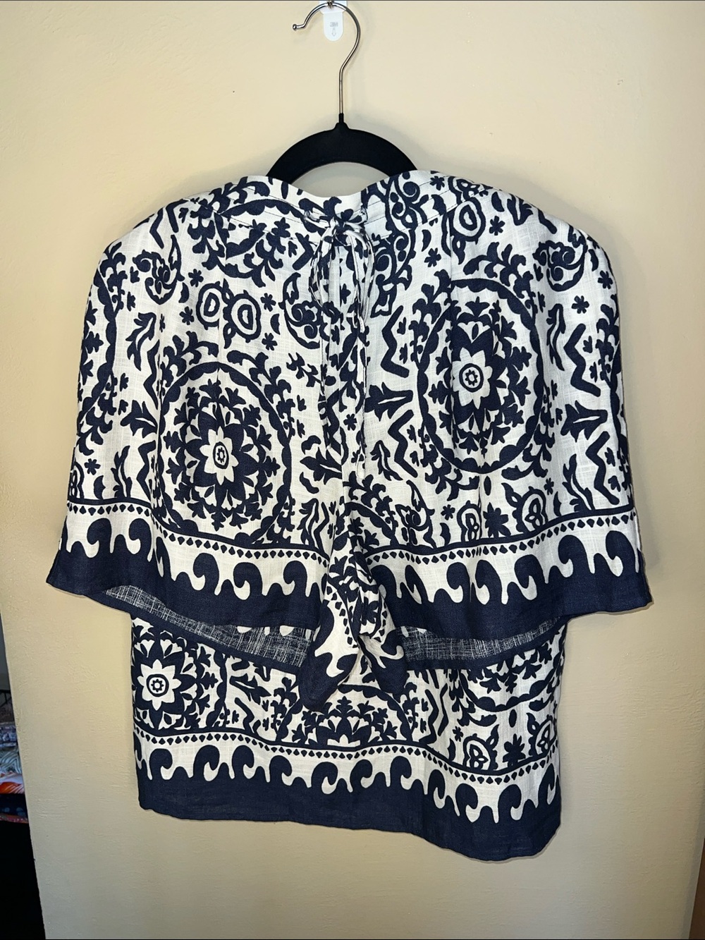 CeCe Navy and Cream Medallion Sleeveless Short Set - Picture 4 of 5